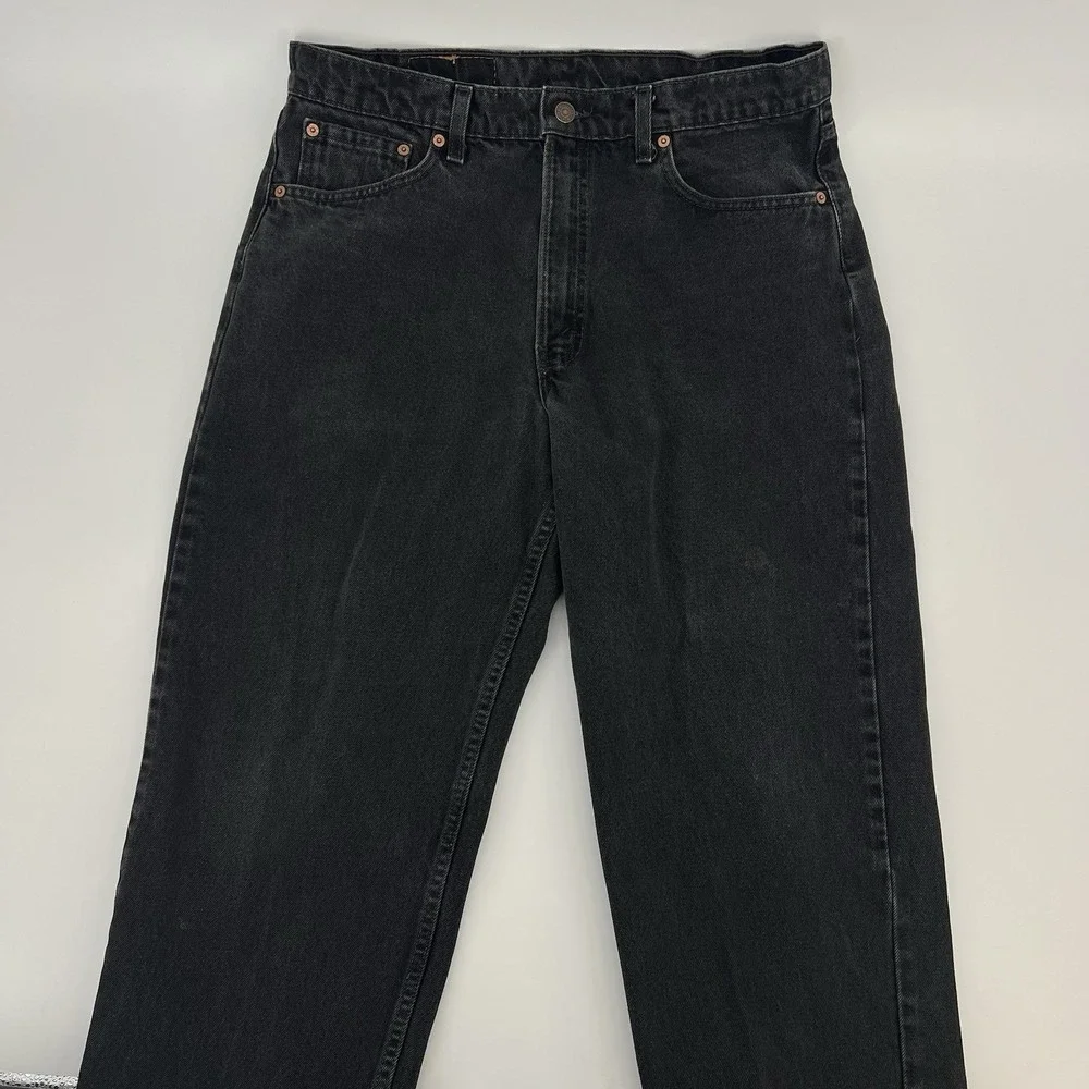 Levi's 550 Black Jeans Men's Size 36 x 29 Relaxed Fit Tapered Red Tag